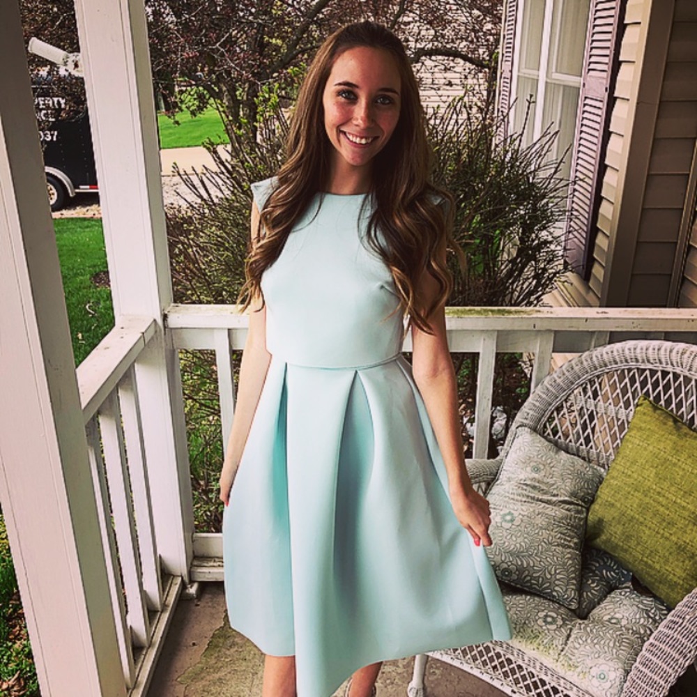 Blue short ball gown style dress